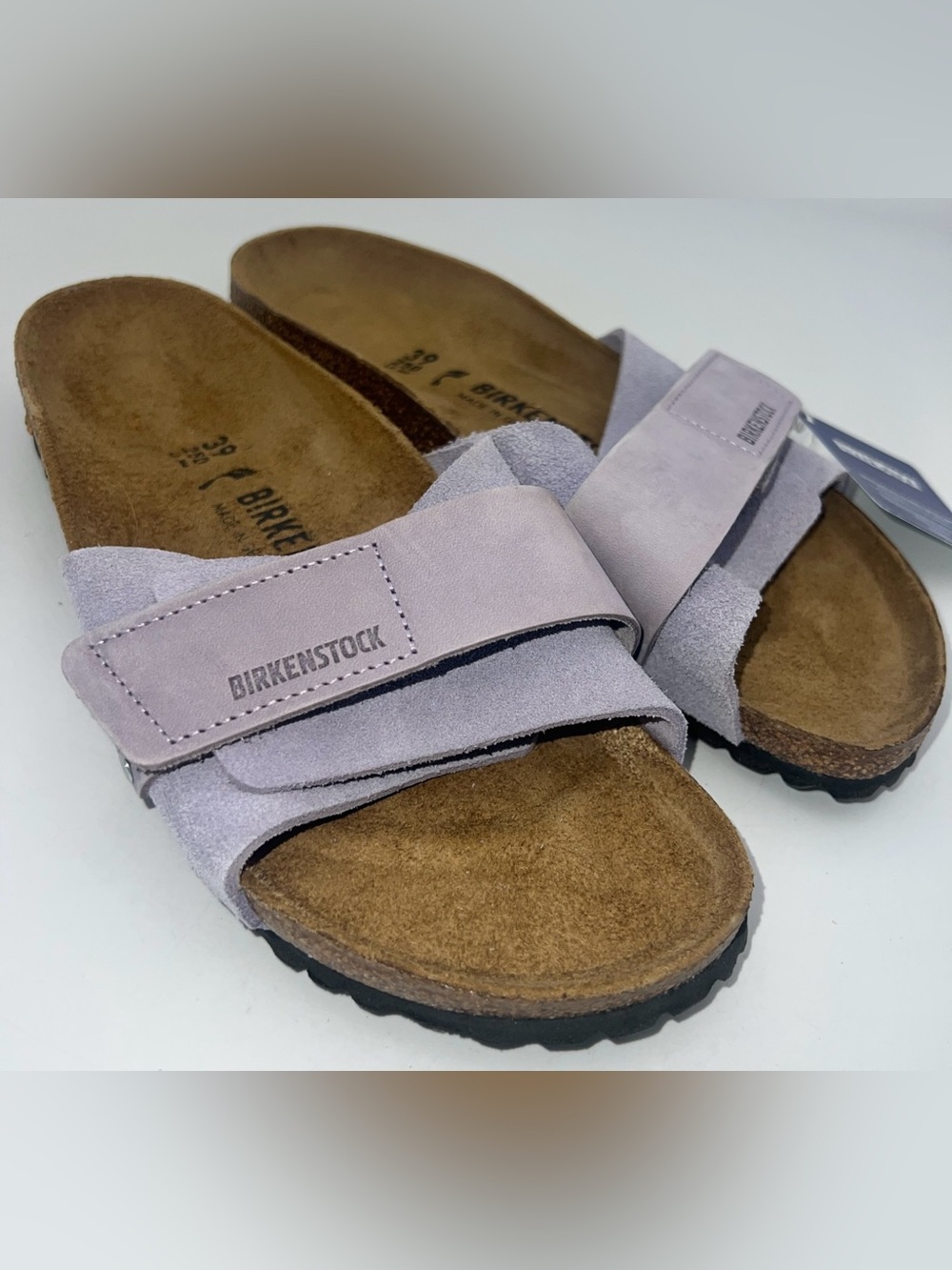 BIRKENSTOCK OITA Modern Suede Purple Fog Leather Sandals EU39 Med/Narrow NEW